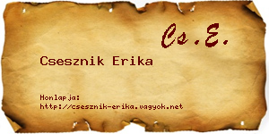 Csesznik Erika névjegykártya